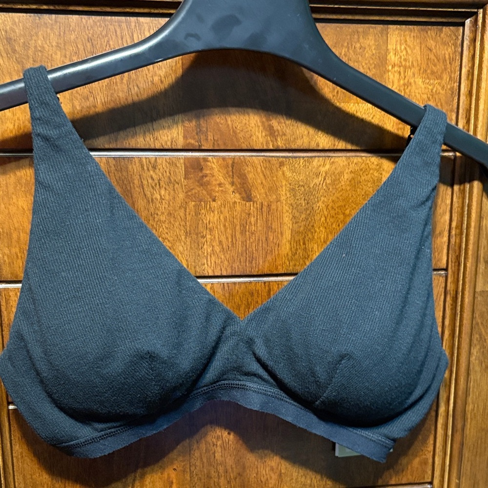 Knix + Ashley Graham Black Micro Modal Rib Bralette